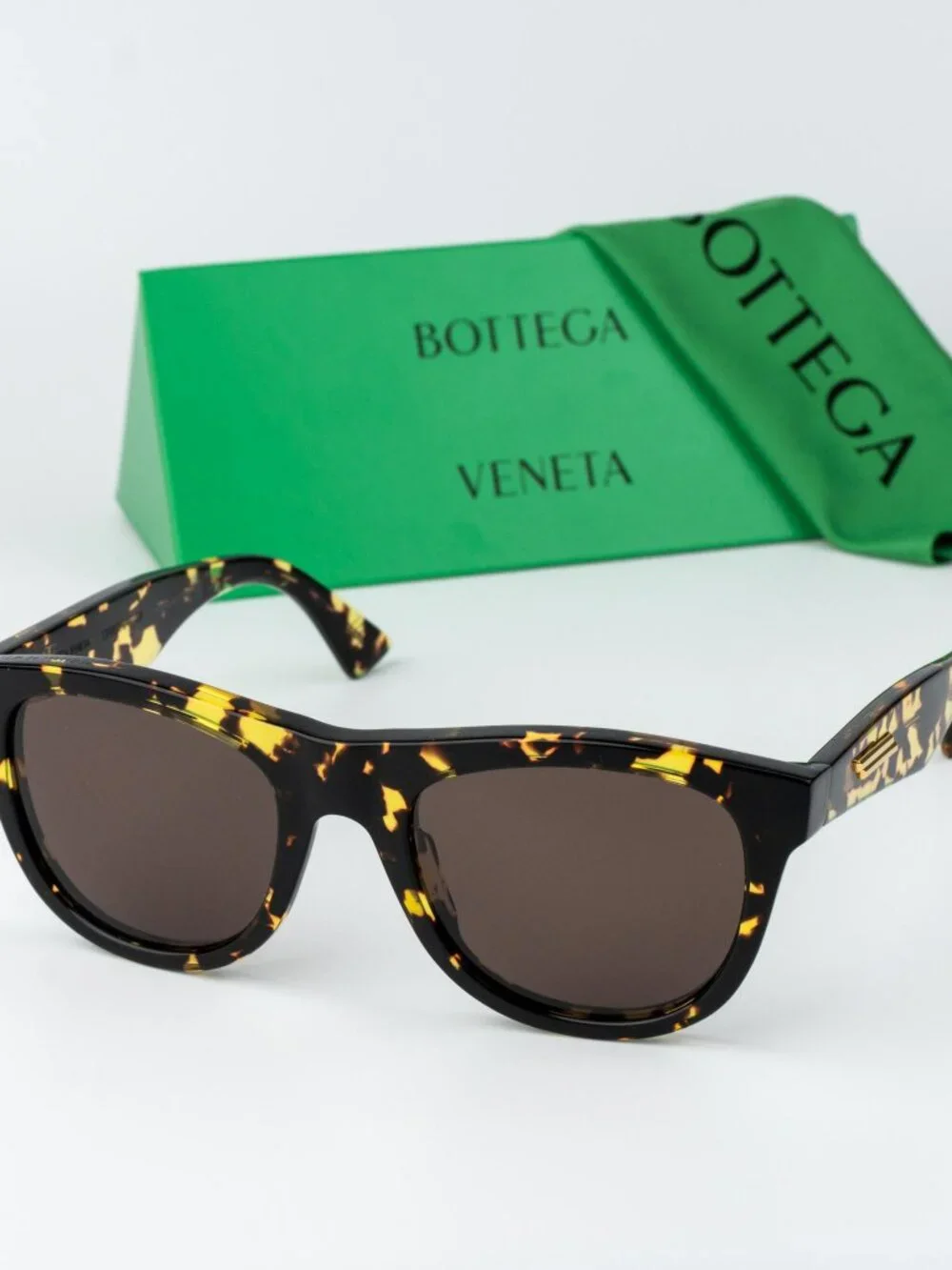 Bottega Veneta Men Sunglasses Havana Brown Square BV1001S 002 BRAND NEW